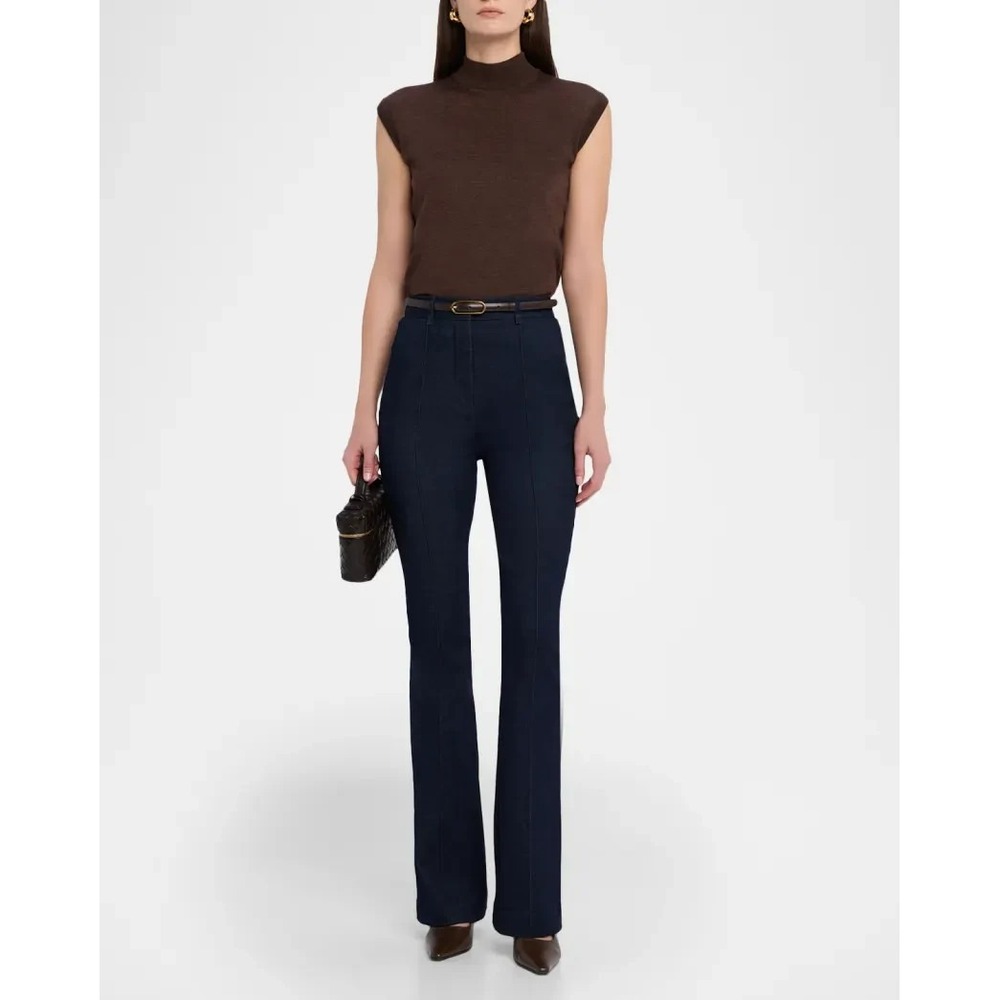 NWT $448 Veronica Beard Belted Gracie Denim Pant in Midnight Wash Size 0